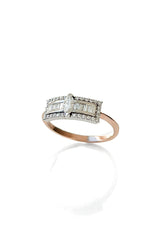 Second Wife Marquise 18K Rosegold & Whitegold Ring w. Diamonds