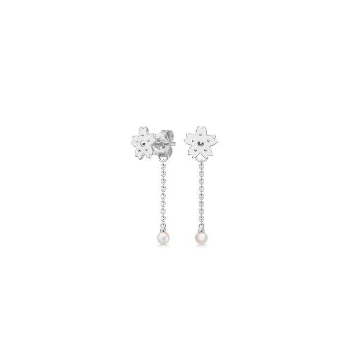 Sakura Backdrop Silver Studs w. Pearl