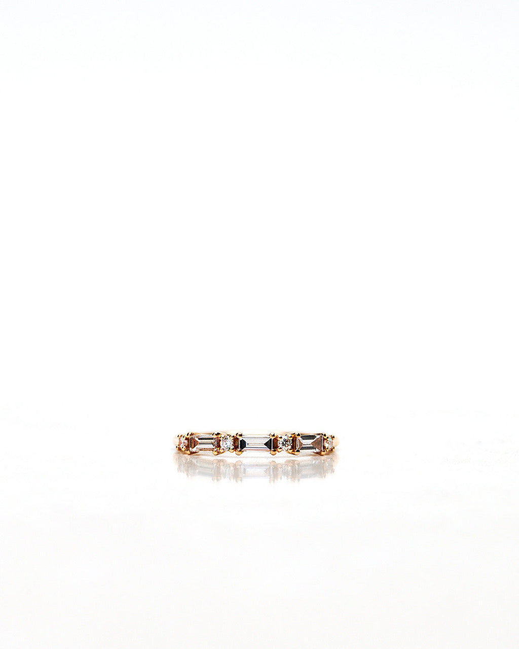 Sania Art Deco Baguette 18K Gold, Whitegold or Rosegold Ring w. Diamonds