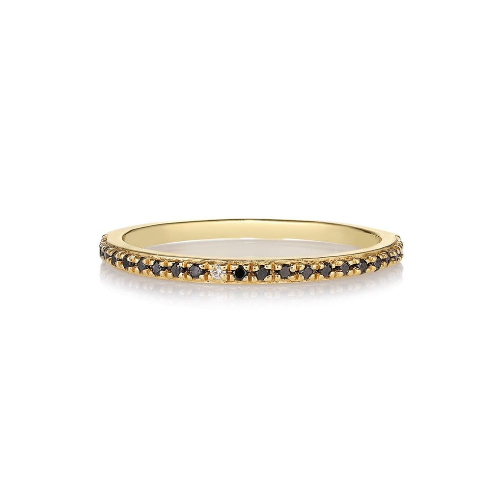 Sarah Lil Black 14K Gold Ring w. Diamonds