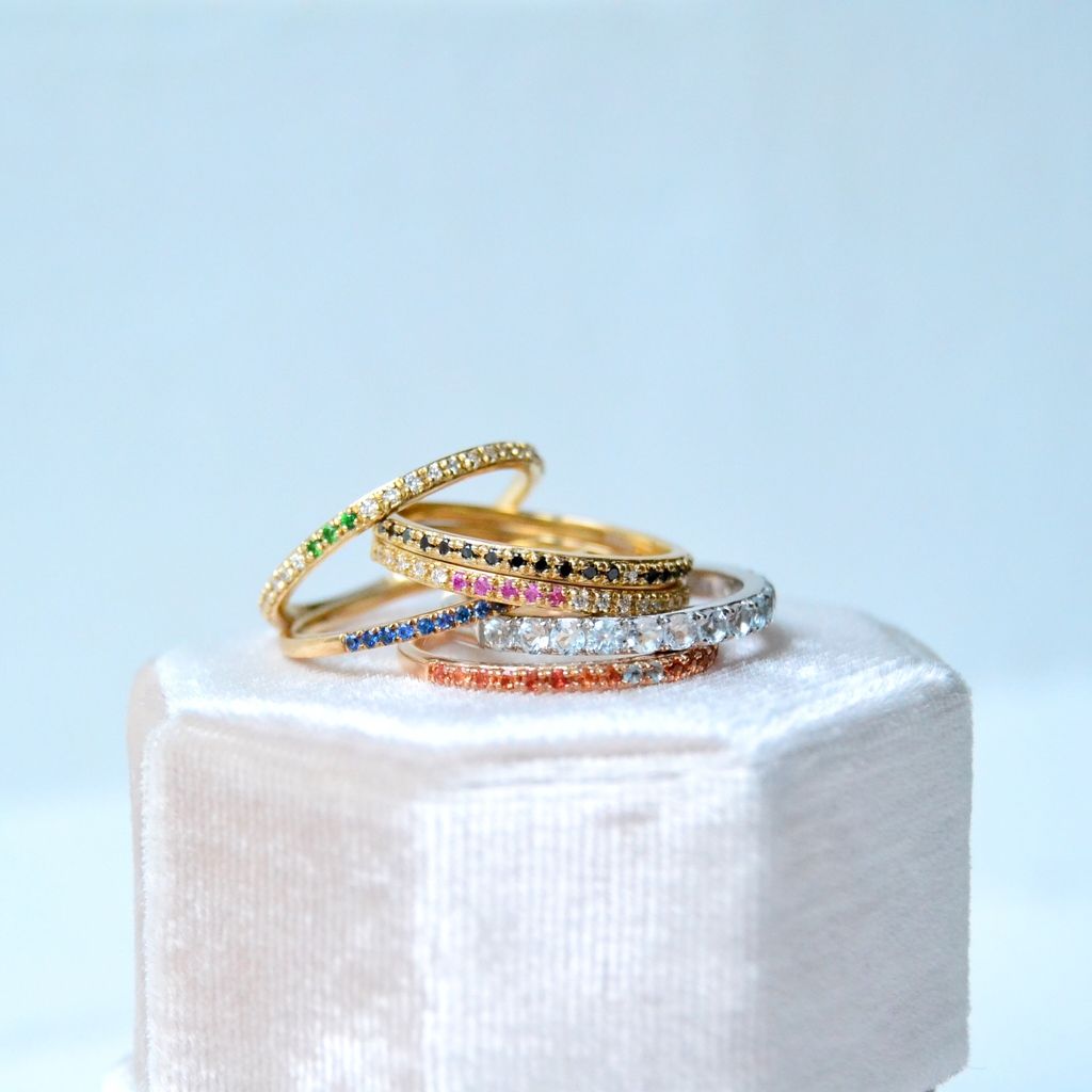 Sarah Lil Aqua 14K Whitegold Ring w. Aquamarines