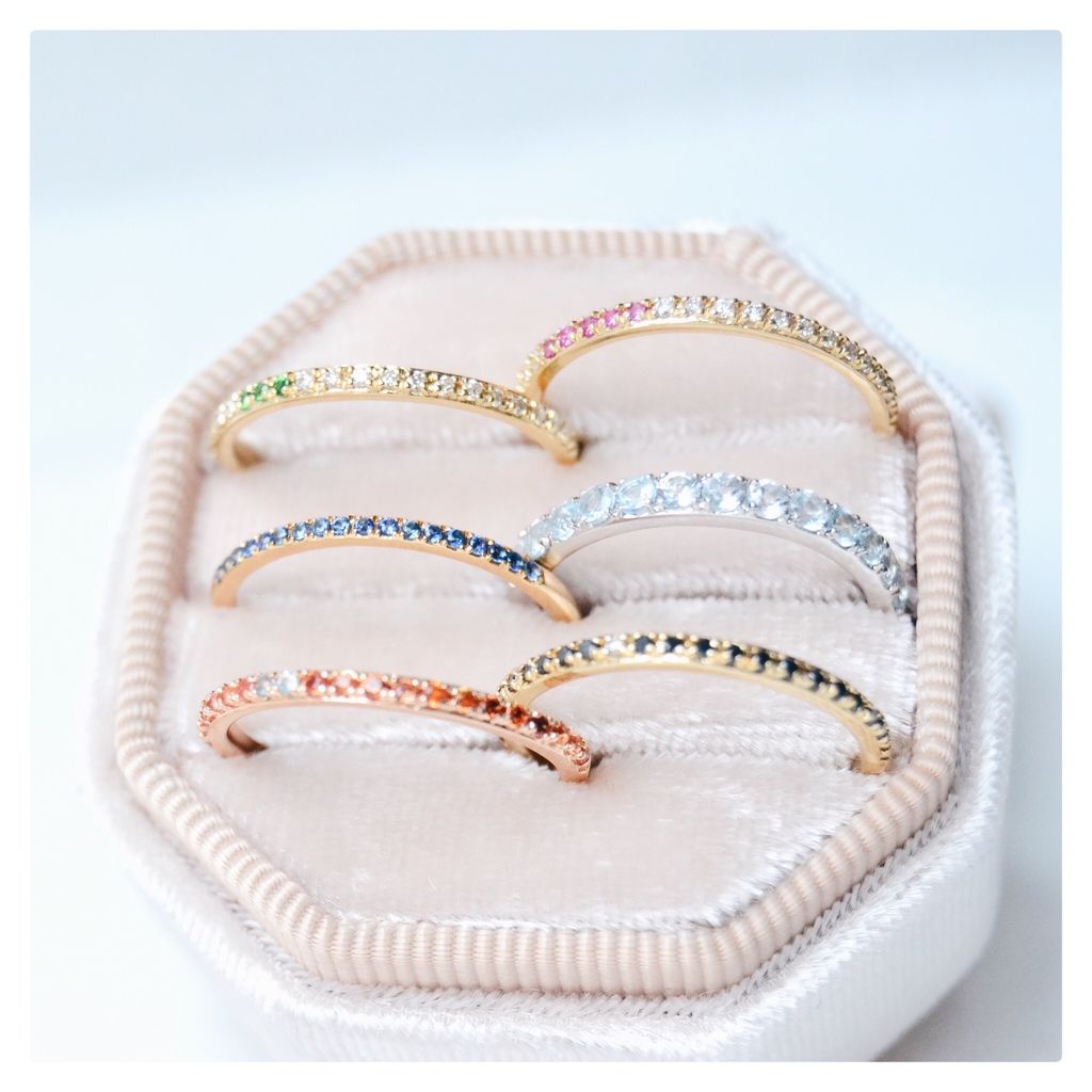 Sarah Lil Orange 14K Rosaguld Ring m. Safirer & Topas