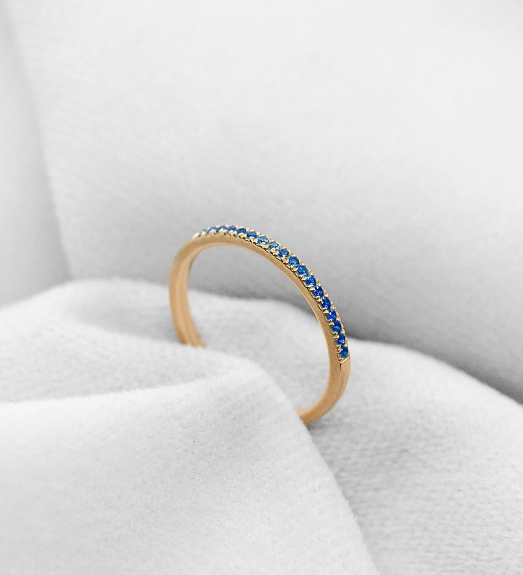 Sarah Lil Blue 14K Gold Ring w. Sapphires