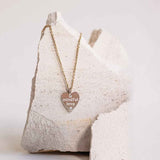 A Mindful love Heart 18K Gold or Whitegold Pendant w. Lab-Grown Diamond