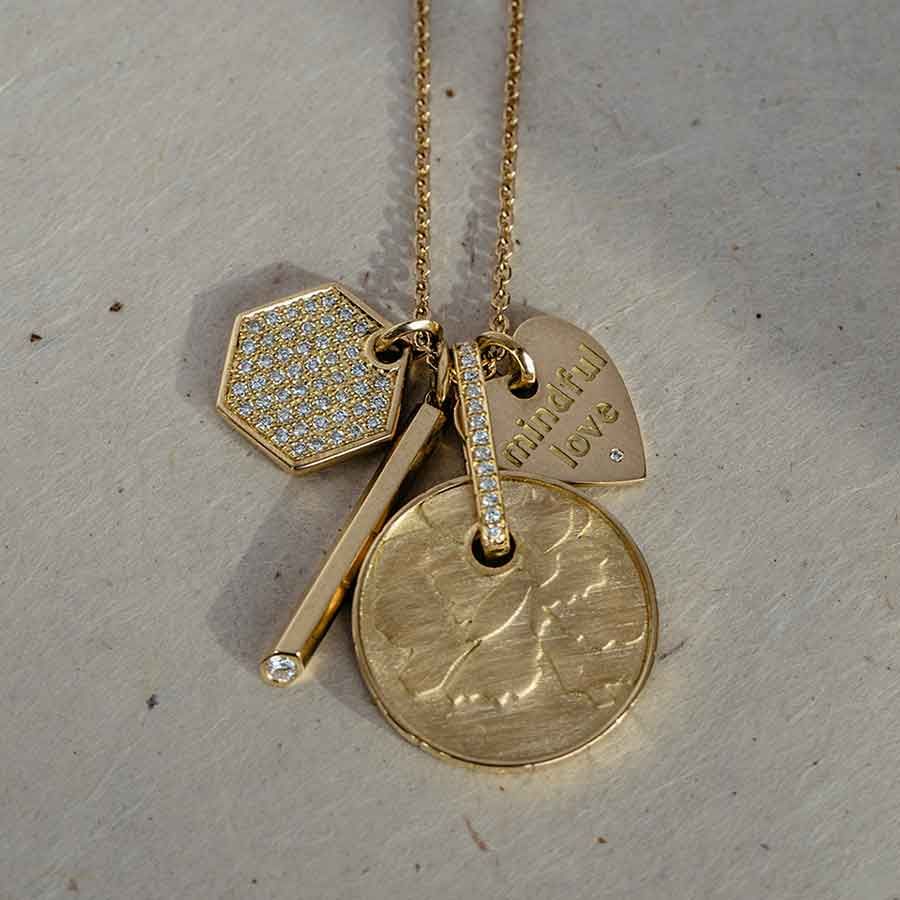 Wild Flowers 18K Gold Pendant w. Lab-Grown Diamonds