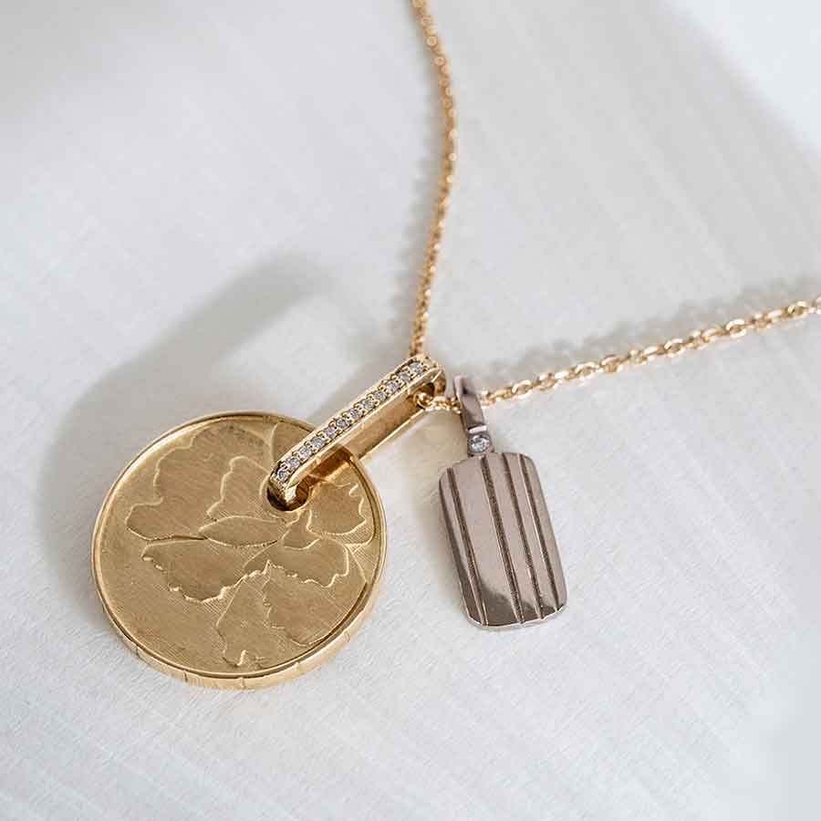 Wild Flowers Anhänger aus 18K Gelbgold I Labor-Diamanten