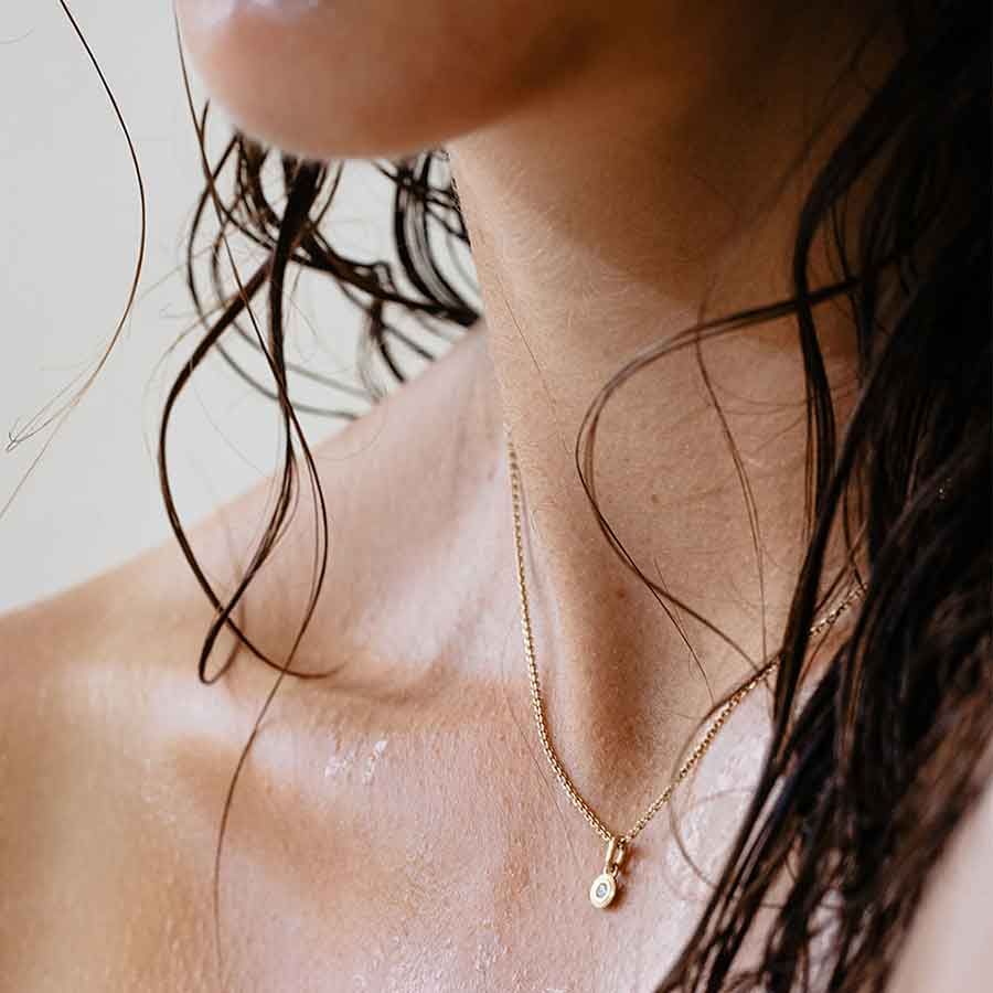 Drops of Memories 18K Gold Pendant w. Lab-Grown Diamond