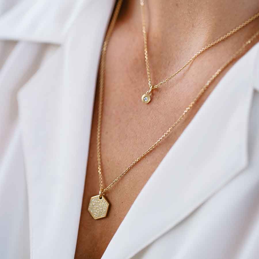 Drops of Memories 18K Gold Pendant w. Lab-Grown Diamond