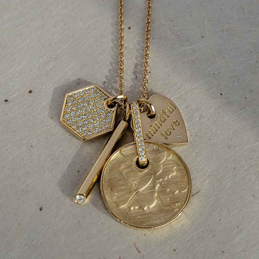 Sunray 18K Gold Pendant w. Lab-Grown Diamonds