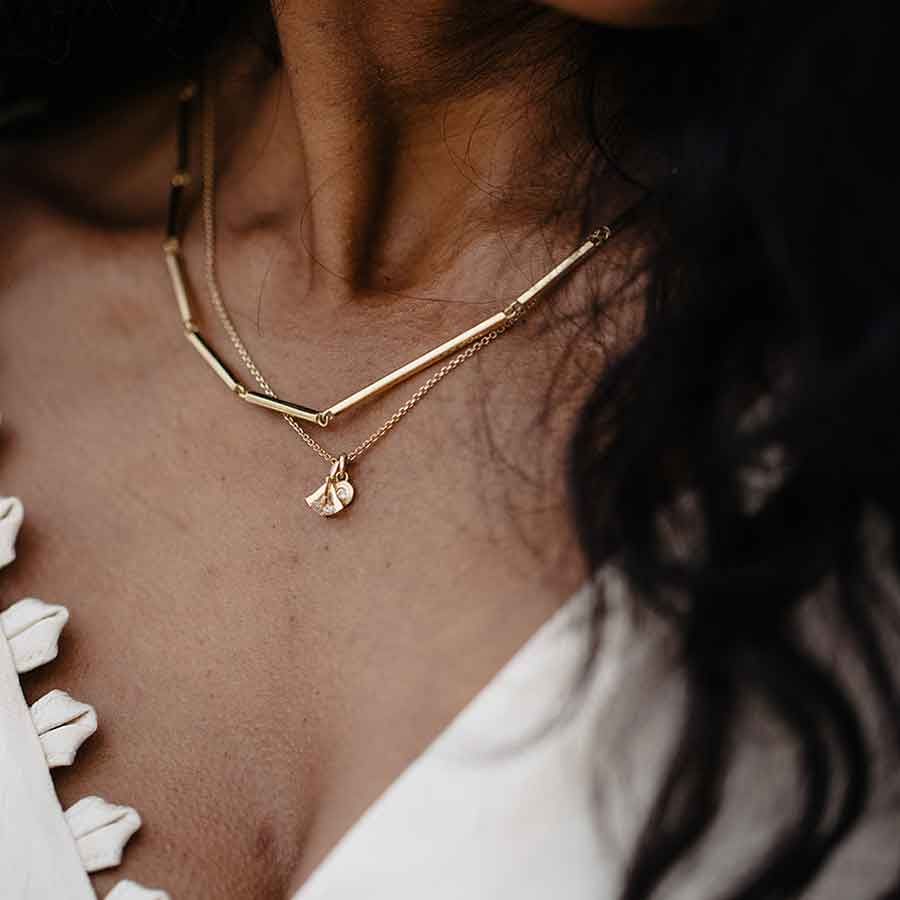 ReMind 18K Gold Pendant w. Lab-Grown Diamond