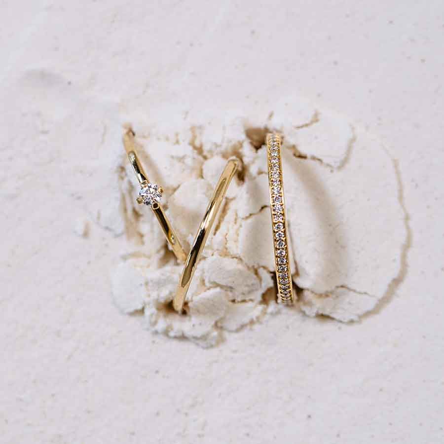 Wilderness Eternity 18K Gold Ring w. Lab-Grown Diamonds