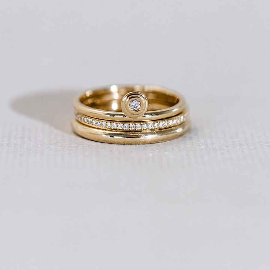 Wilderness Eternity 18K Gold Ring w. Lab-Grown Diamonds