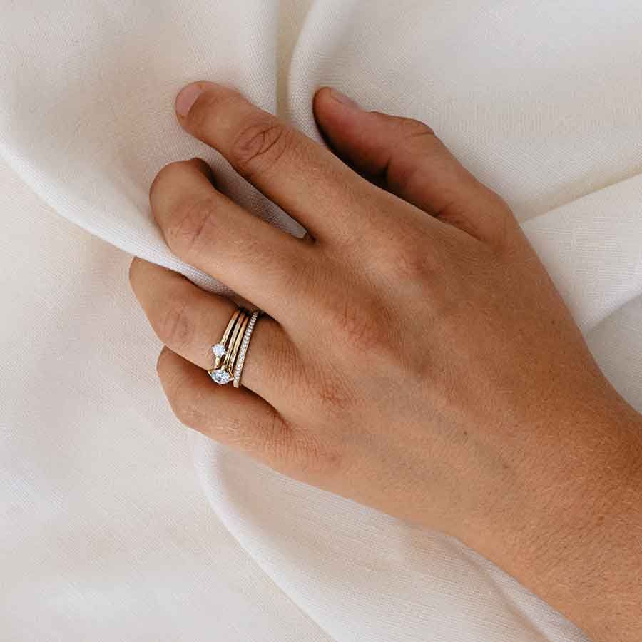 Wilderness Eternity 18K Gold Ring w. Lab-Grown Diamonds