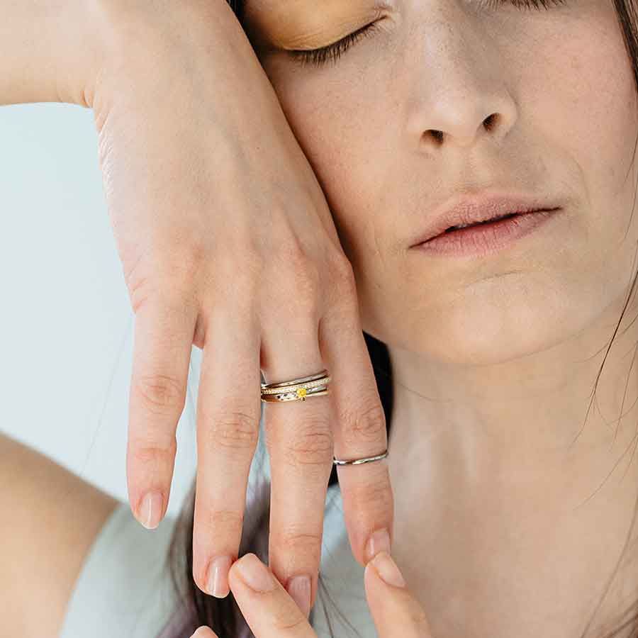 Wilderness Eternity Goldring aus 18K I Labor-Diamanten
