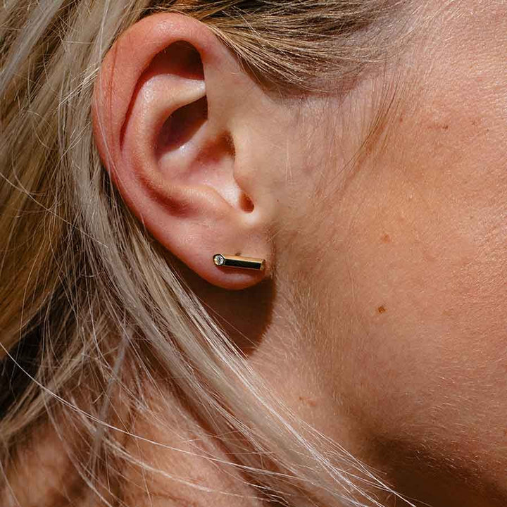 Sunbeam 18K goldene Ohrstecker I Labor-Diamanten