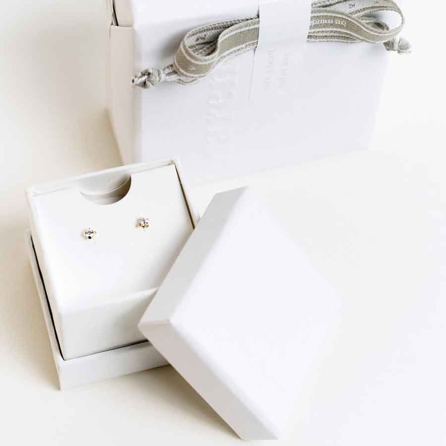 ReMind 18K goldene Ohrstecker I Labor-Diamanten