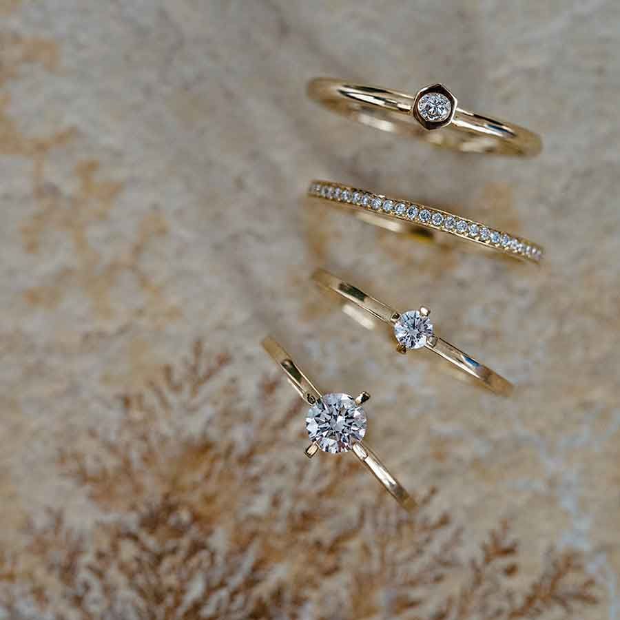 ReMind mini Solitaire 18K Gold or Whitegold Ring w. Lab-Grown Diamond