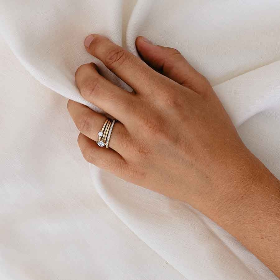 ReMind mini Solitaire 18K Gold or Whitegold Ring w. Lab-Grown Diamond