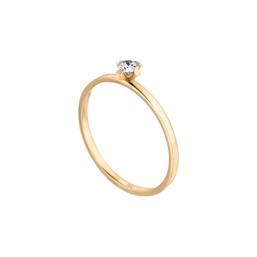 ReMind mini Solitaire 18K Gold or Whitegold Ring w. Lab-Grown Diamond