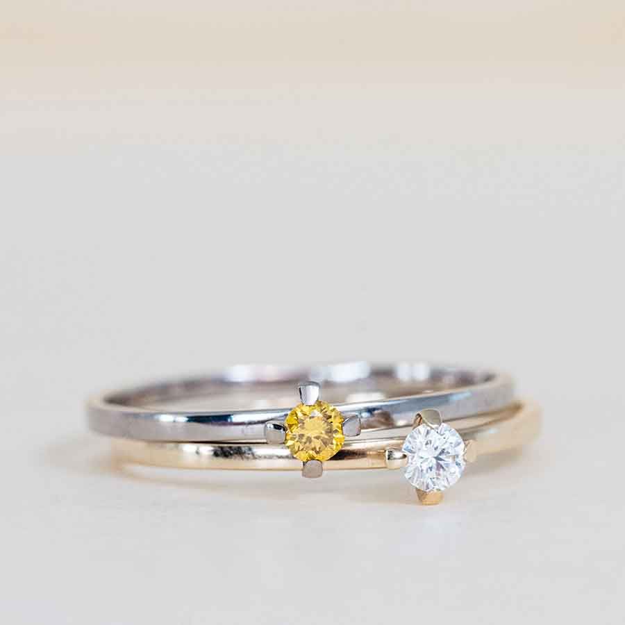 ReMind mini Solitaire 18K Gold or Whitegold Ring w. Lab-Grown Diamond