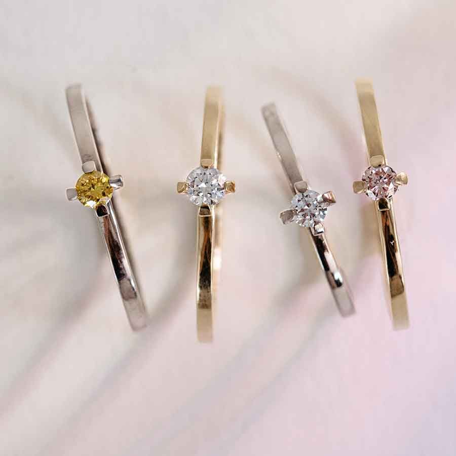 ReMind mini Solitaire 18K Gold or Whitegold Ring w. Lab-Grown Diamond