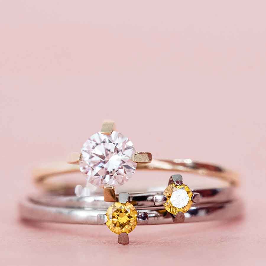 ReMind mini Solitaire 18K Gold or Whitegold Ring w. Lab-Grown Diamond