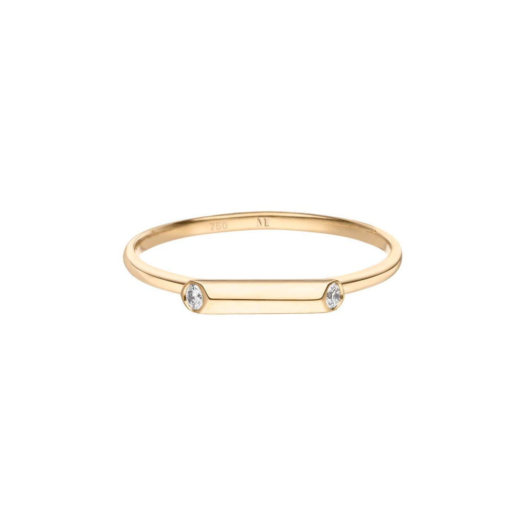 Sunbeam 18K Gold Ring w. Lab-Grown Diamond