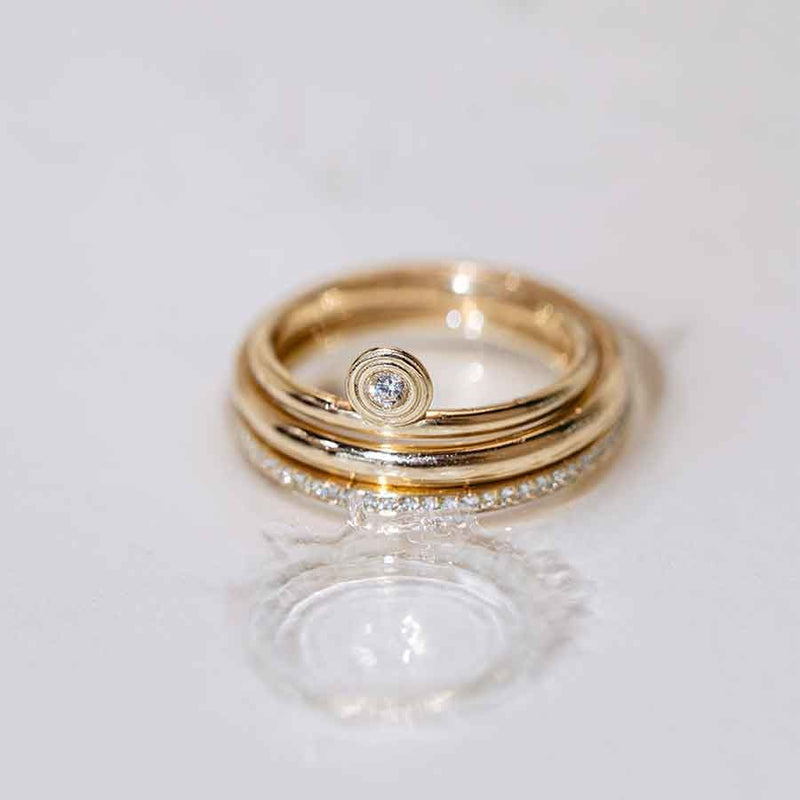 Drops of Memories 18K Gold Ring w. Lab-Grown Diamond