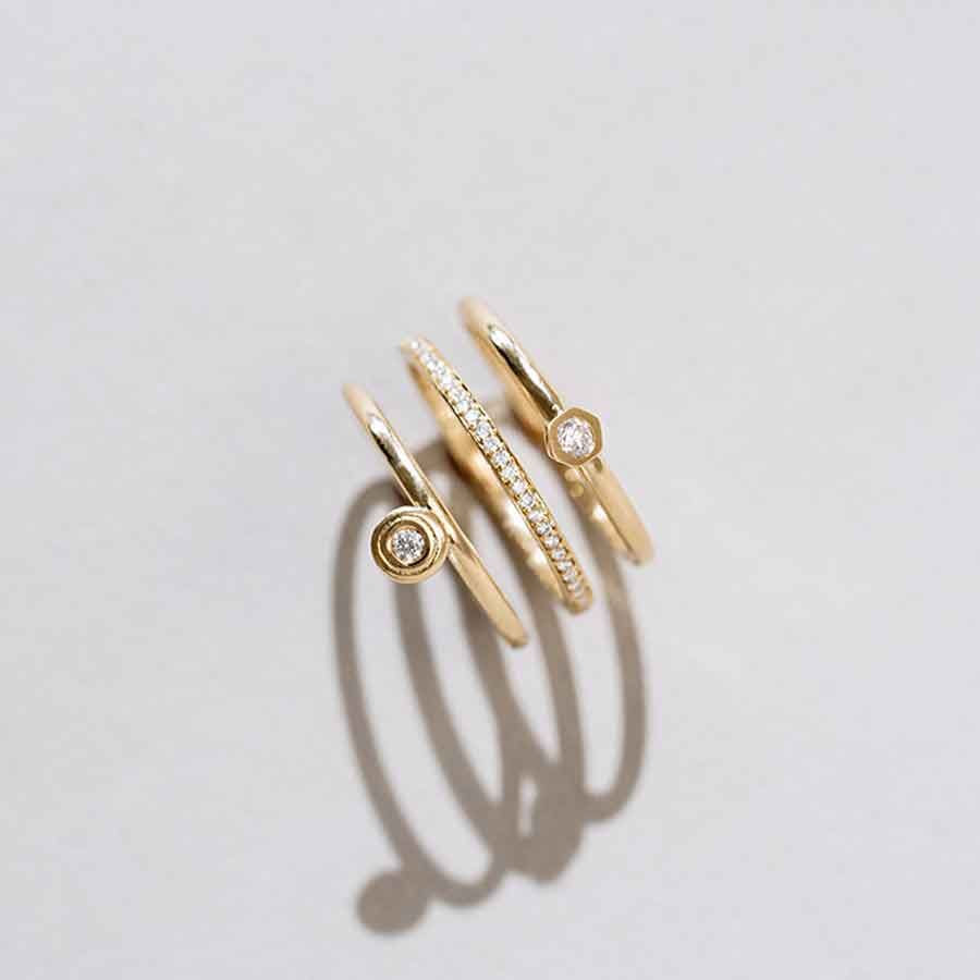 Drops of Memories 18K Gold Ring w. Lab-Grown Diamond