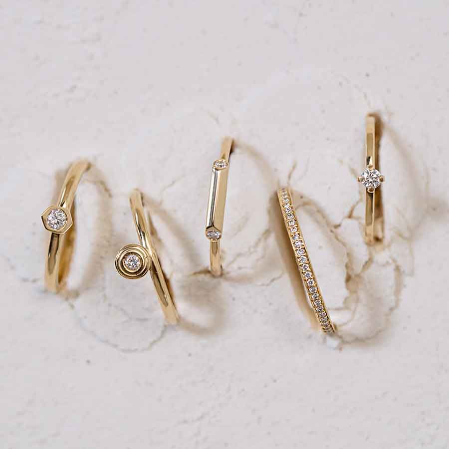 Drops of Memories 18K Gold Ring w. Lab-Grown Diamond