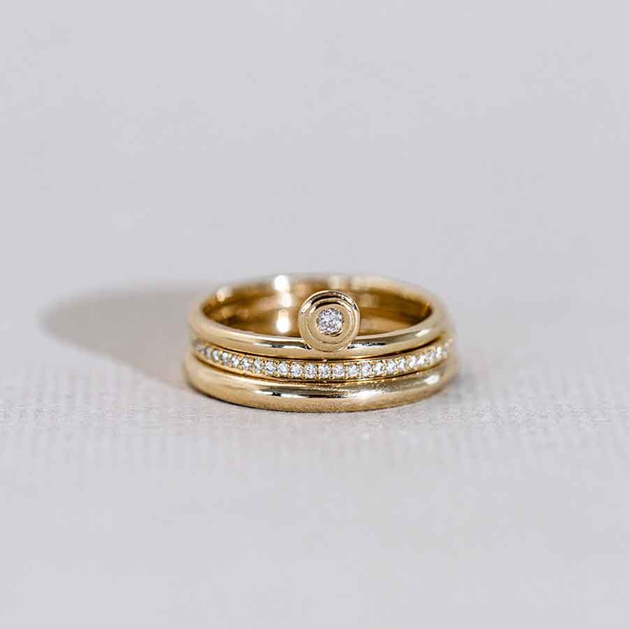 Drops of Memories 18K Gold Ring w. Lab-Grown Diamond