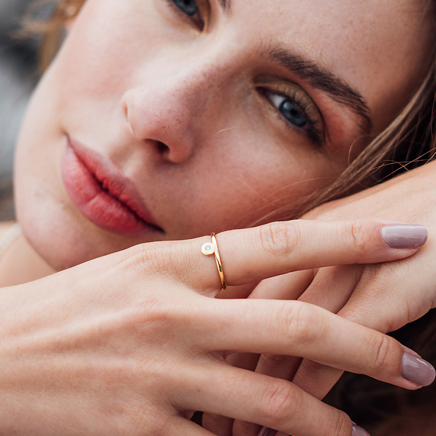 Drops of Memories Goldring aus 18K I Labor-Diamanten