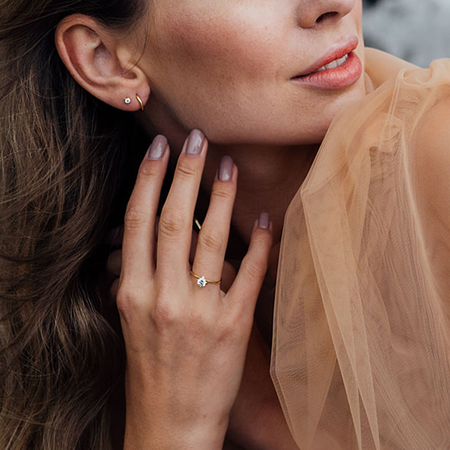 ReMind Solitaire 18K Gold or Whitegold Ring w. Lab-Grown Diamond