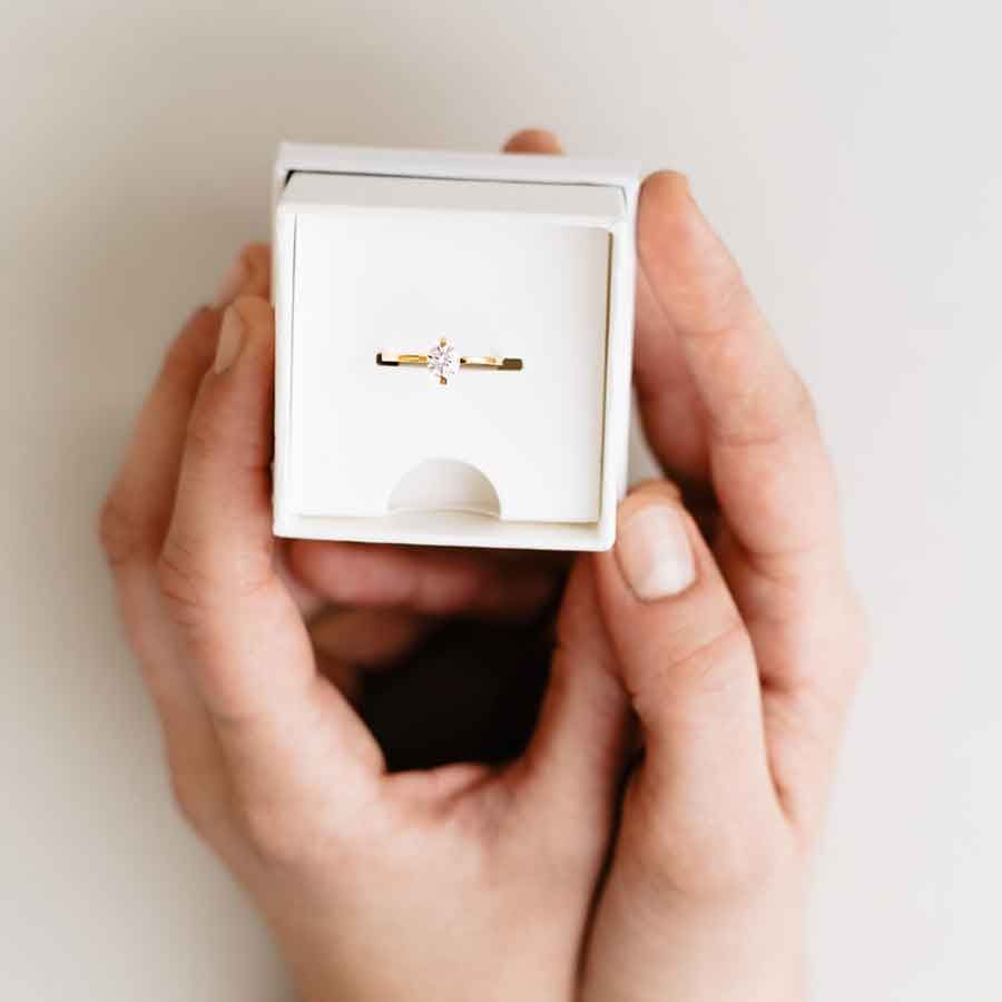 ReMind Solitaire 18K Gold or Whitegold Ring w. Lab-Grown Diamond