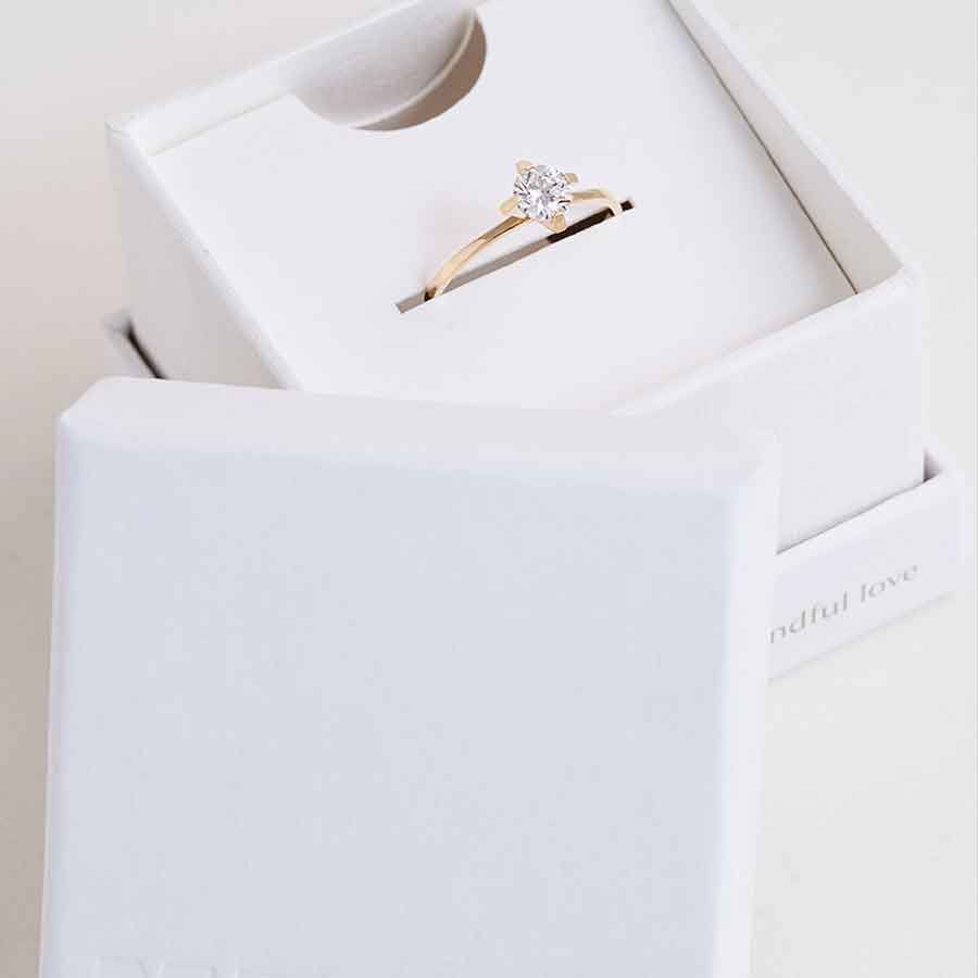 ReMind Solitaire 18K Gold or Whitegold Ring w. Lab-Grown Diamond