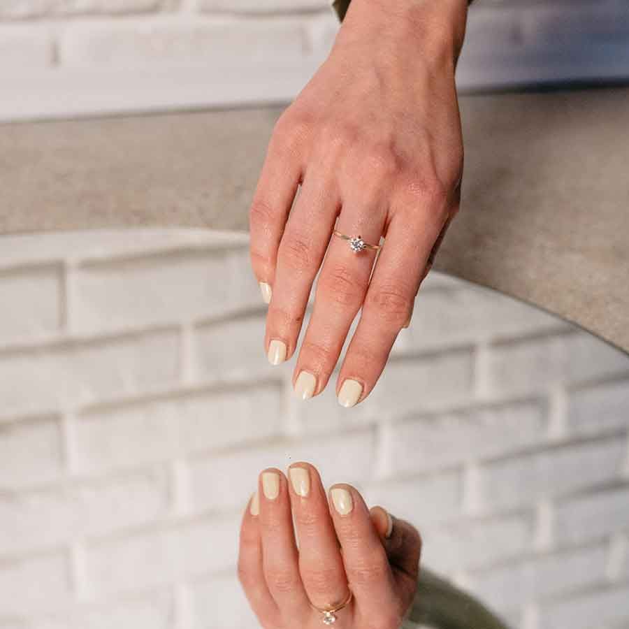 ReMind Solitaire 18K Gold or Whitegold Ring w. Lab-Grown Diamond