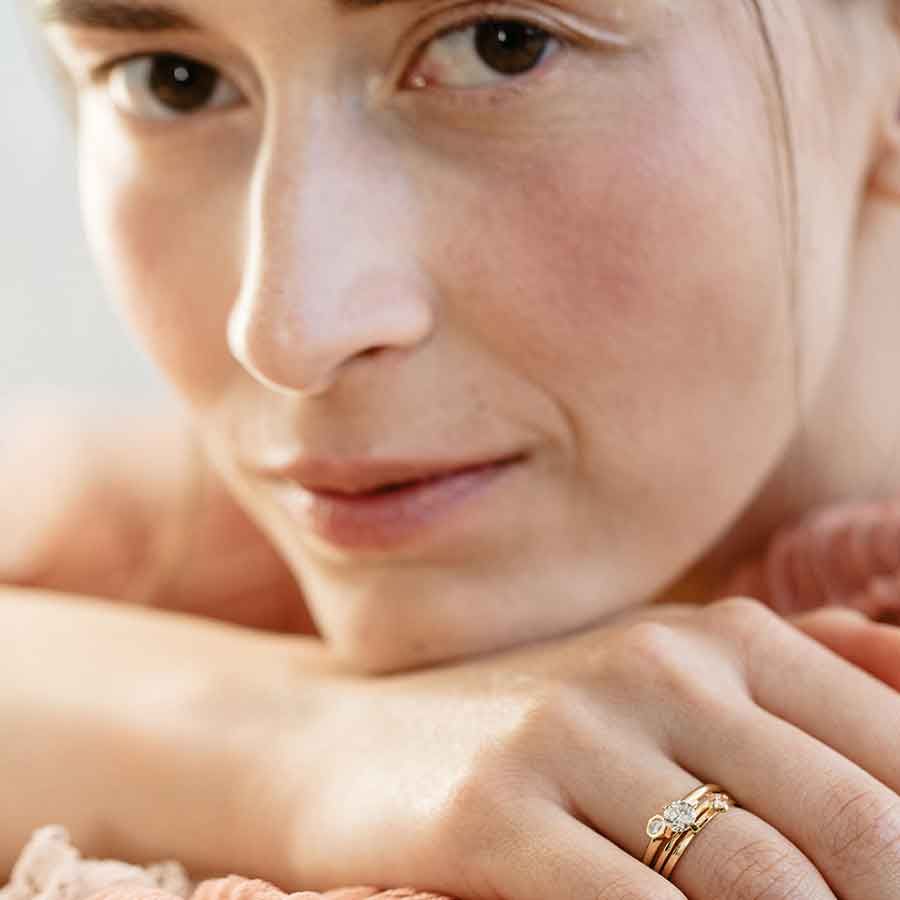 ReMind Solitaire 18K Gold or Whitegold Ring w. Lab-Grown Diamond