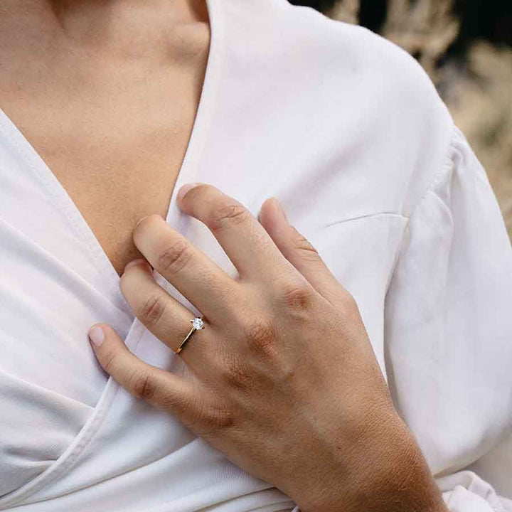 ReMind Solitaire 18K Gold or Whitegold Ring w. Lab-Grown Diamond