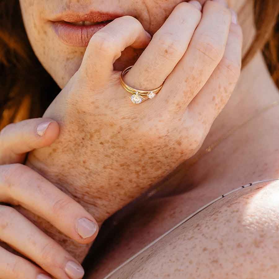 ReMind Solitaire 18K Gold or Whitegold Ring w. Lab-Grown Diamond