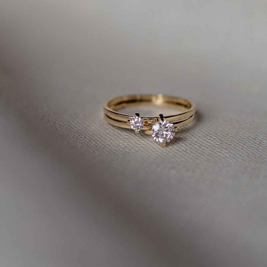 ReMind Solitaire 18K Gold or Whitegold Ring w. Lab-Grown Diamond