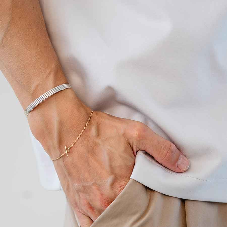 Essential Lines Cuff Silver Bangle