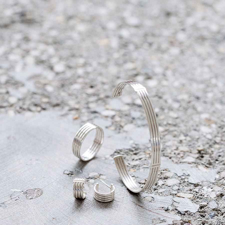Essential Lines Cuff Silver Bangle