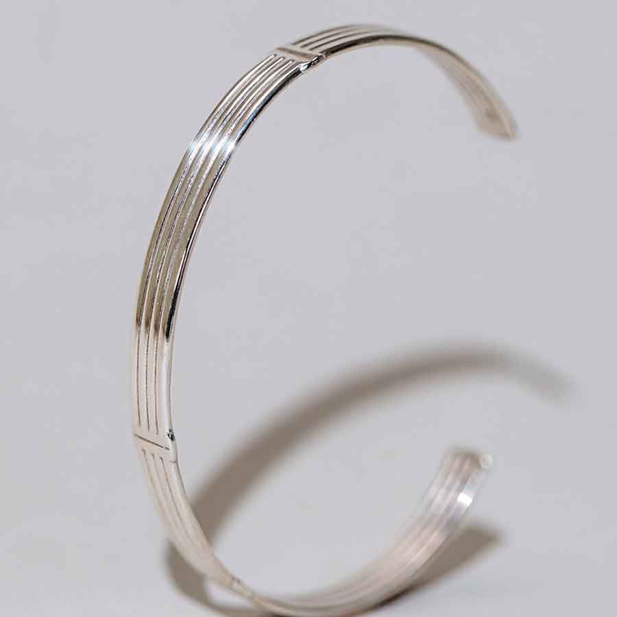 Essential Lines Cuff Silver Bangle