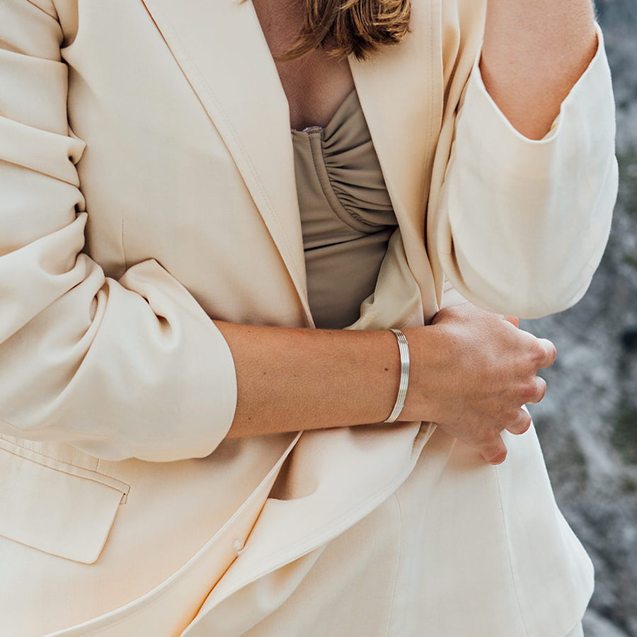 Essential Lines Cuff Silver Bangle