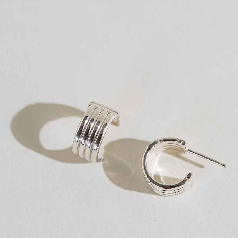 Essential Lines Silver Hoops