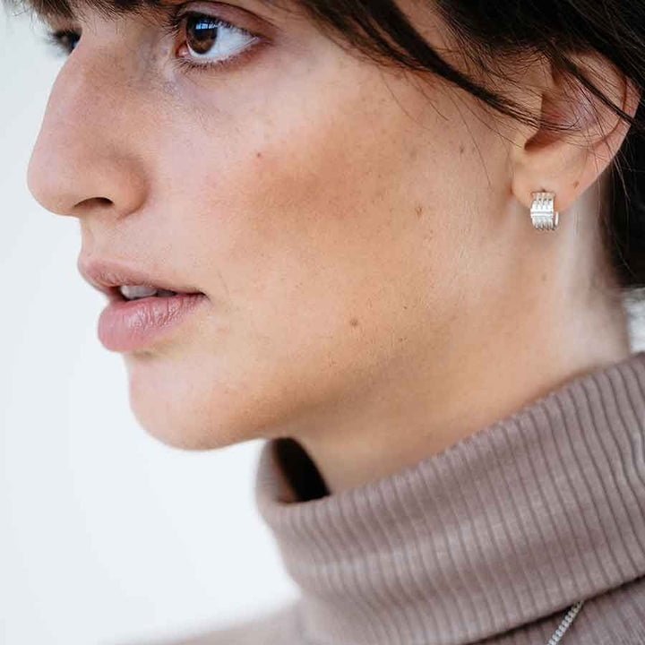 Essential Lines Silver Hoops