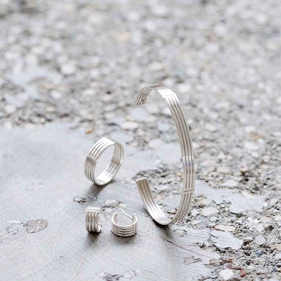 Essential Lines Silver Hoops