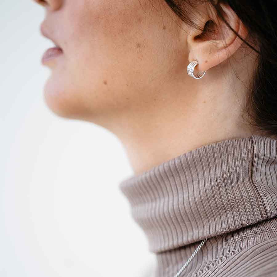 Essential Lines Silver Hoops