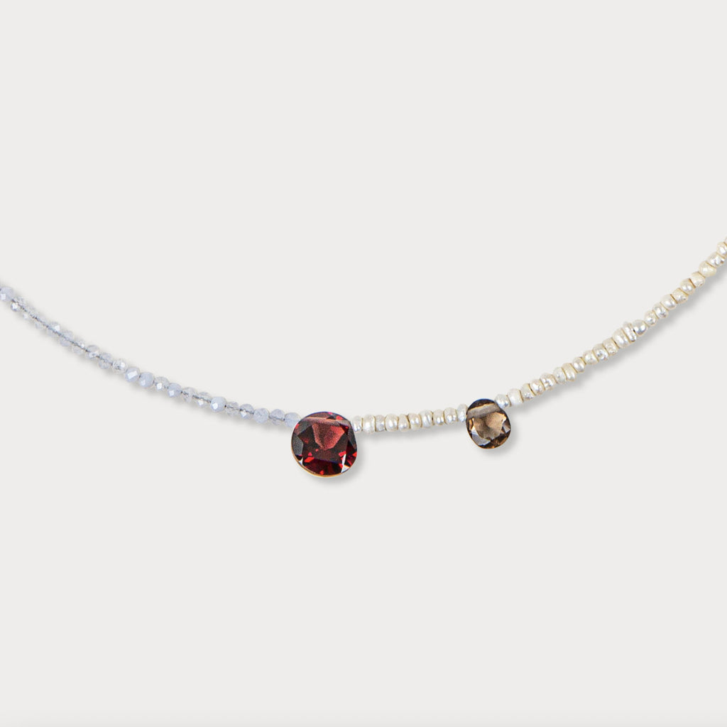 Half Full Garnet Necklace