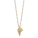 Large Seashell Necklace Gold Plated